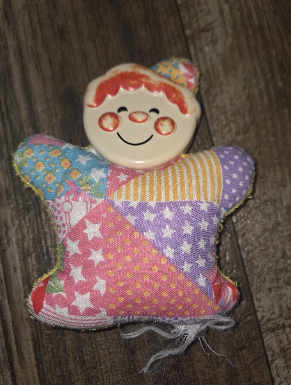 Fisher Price Vintage Soft Shakes Rattle Clown 1982 Plush Plastic